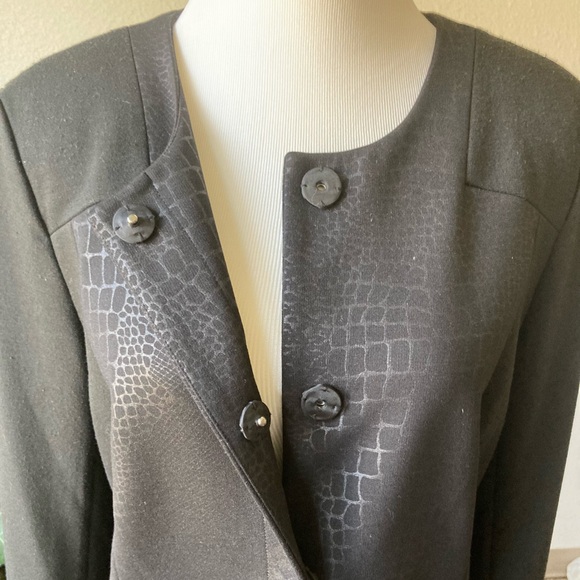 Laundry By Shelli Segal Black Polyester Rayon Long Blazer size 8 - Picture 10 of 16